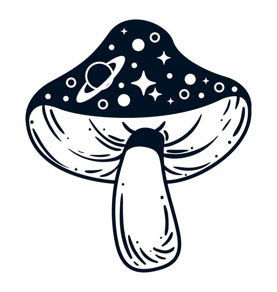 style d'astrologie surréaliste de champignon vecteur