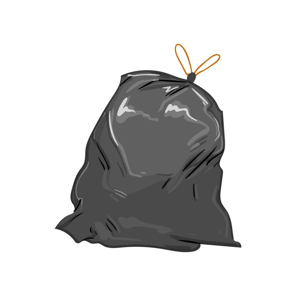 illustration vectorielle de dessin animé sac poubelle poubelle vecteur