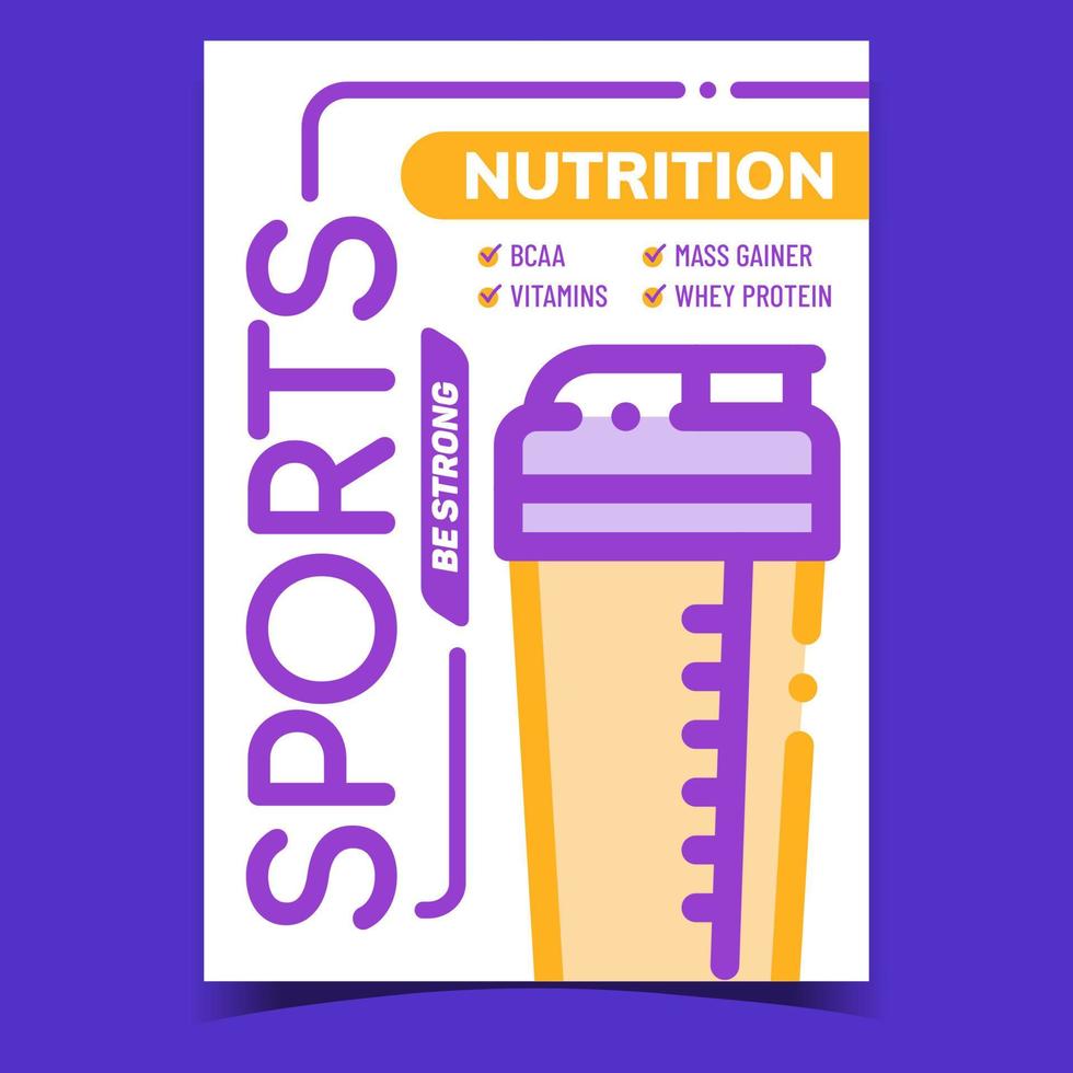 vecteur de bannière de publicité créative de nutrition sportive