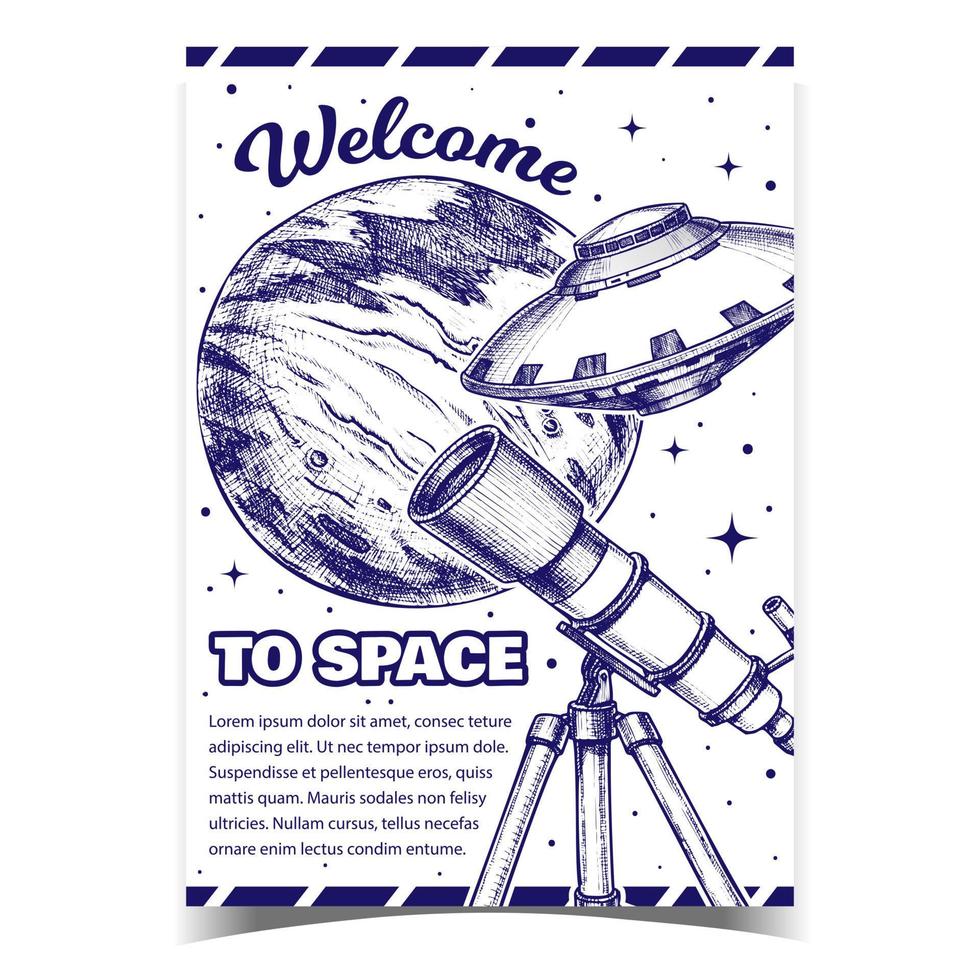 bienvenue dans le vecteur de bannière publicitaire cosmos spatial