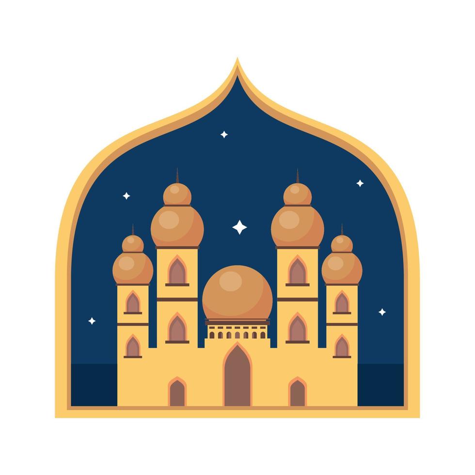 mosquée dorée de la culture musulmane vecteur