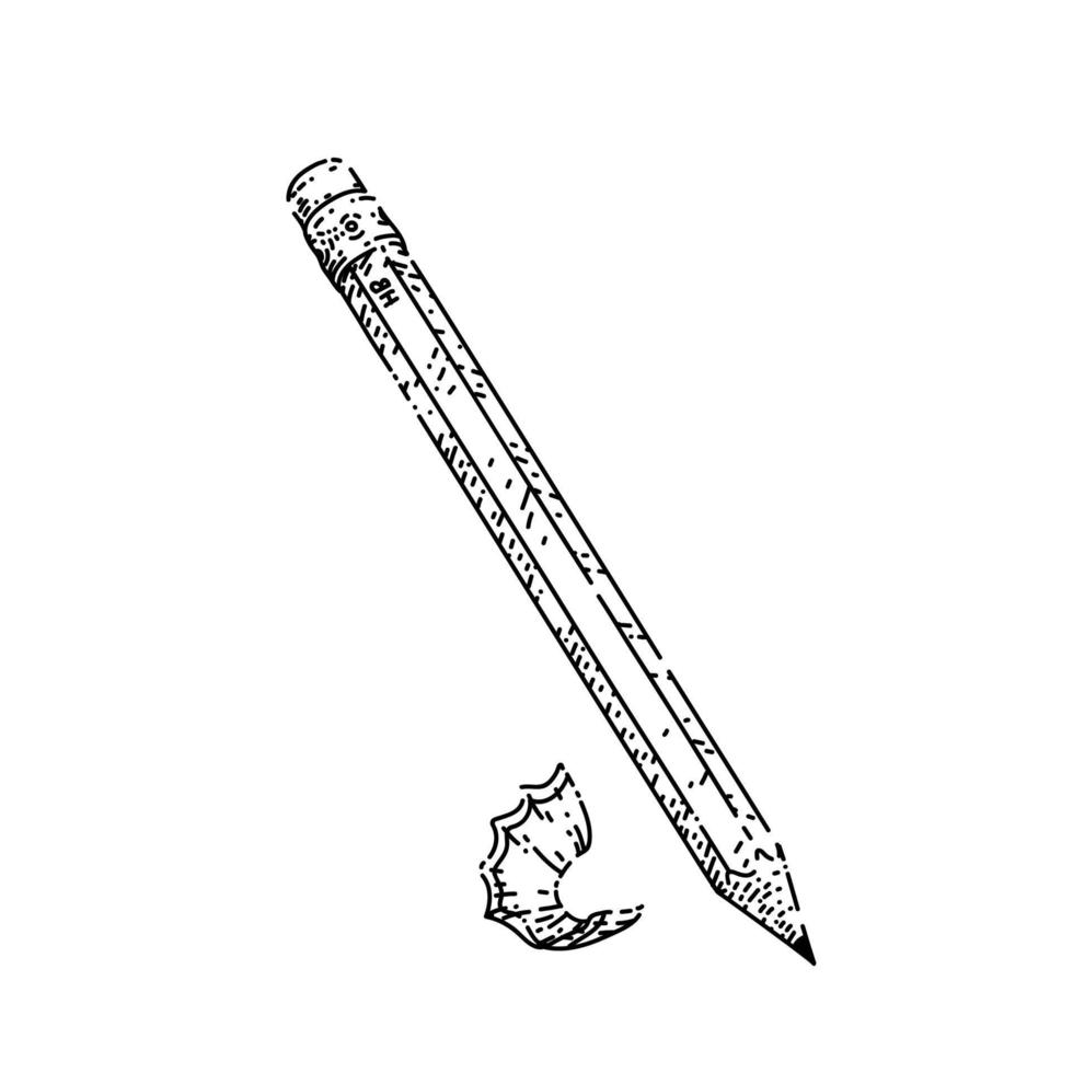 crayon papeterie croquis vecteur dessiné à la main