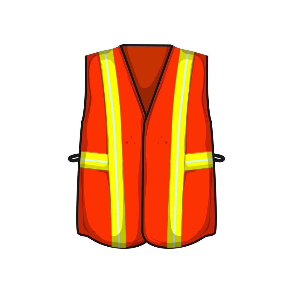 illustration vectorielle de dessin animé de gilet de sécurité réfléchissant vecteur