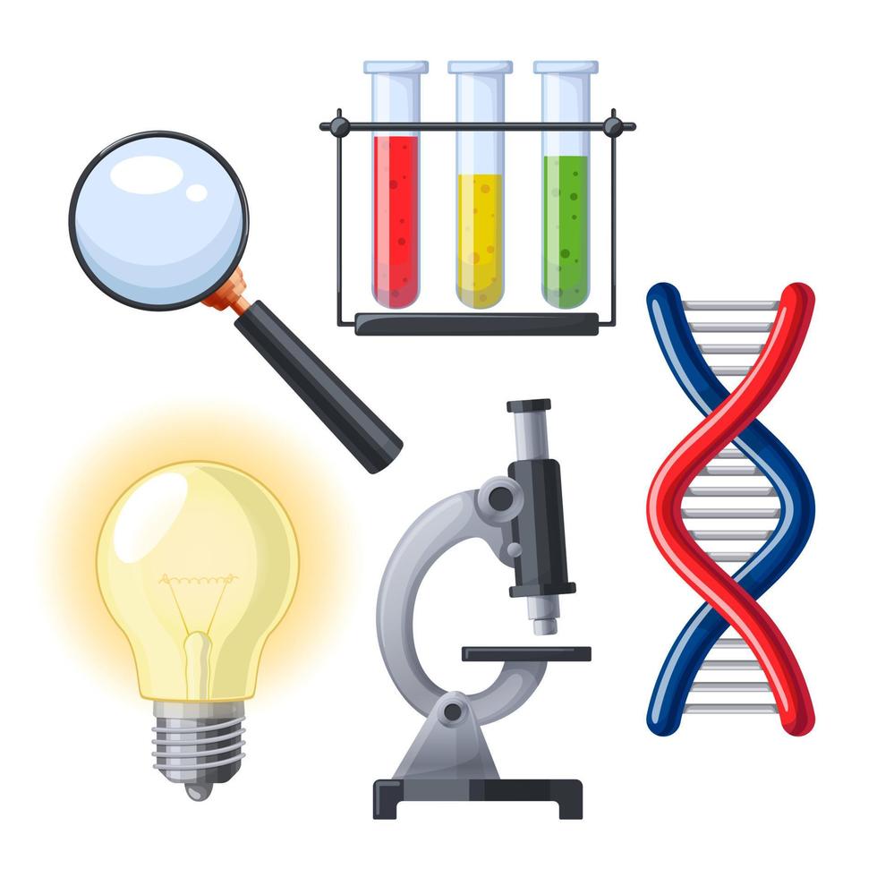 science chimie set illustration vectorielle de dessin animé vecteur