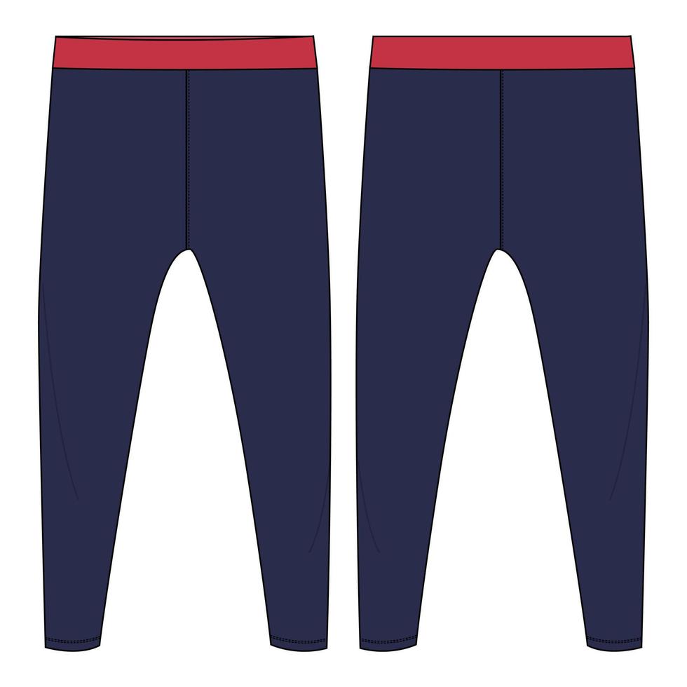 leggings pantalon mode modèle d'illustration vectorielle de croquis plat pour dames. vecteur