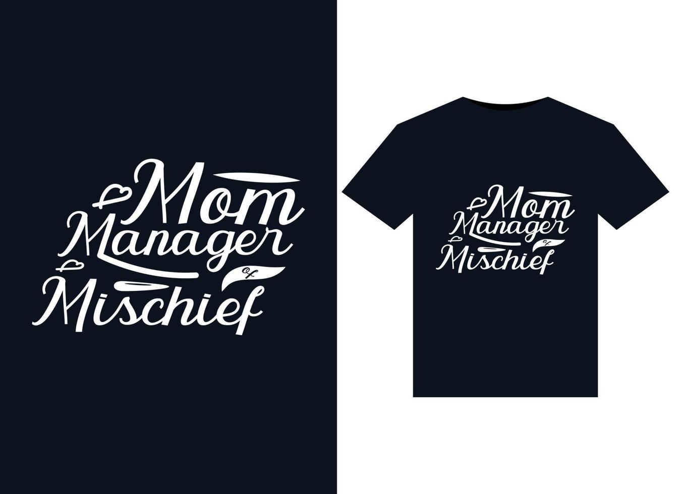maman gestionnaire d'illustrations de méfaits pour la conception de t-shirts prêts à imprimer vecteur