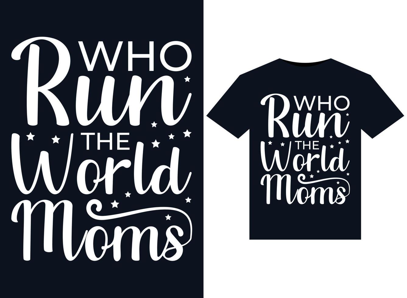 qui dirigent les illustrations de mamans du monde pour la conception de t-shirts prêts à imprimer vecteur