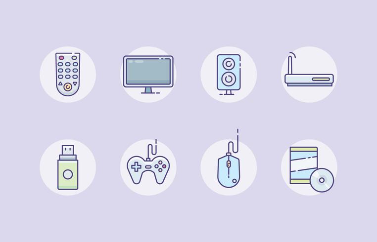 Icônes de divertissement à domicile vecteur