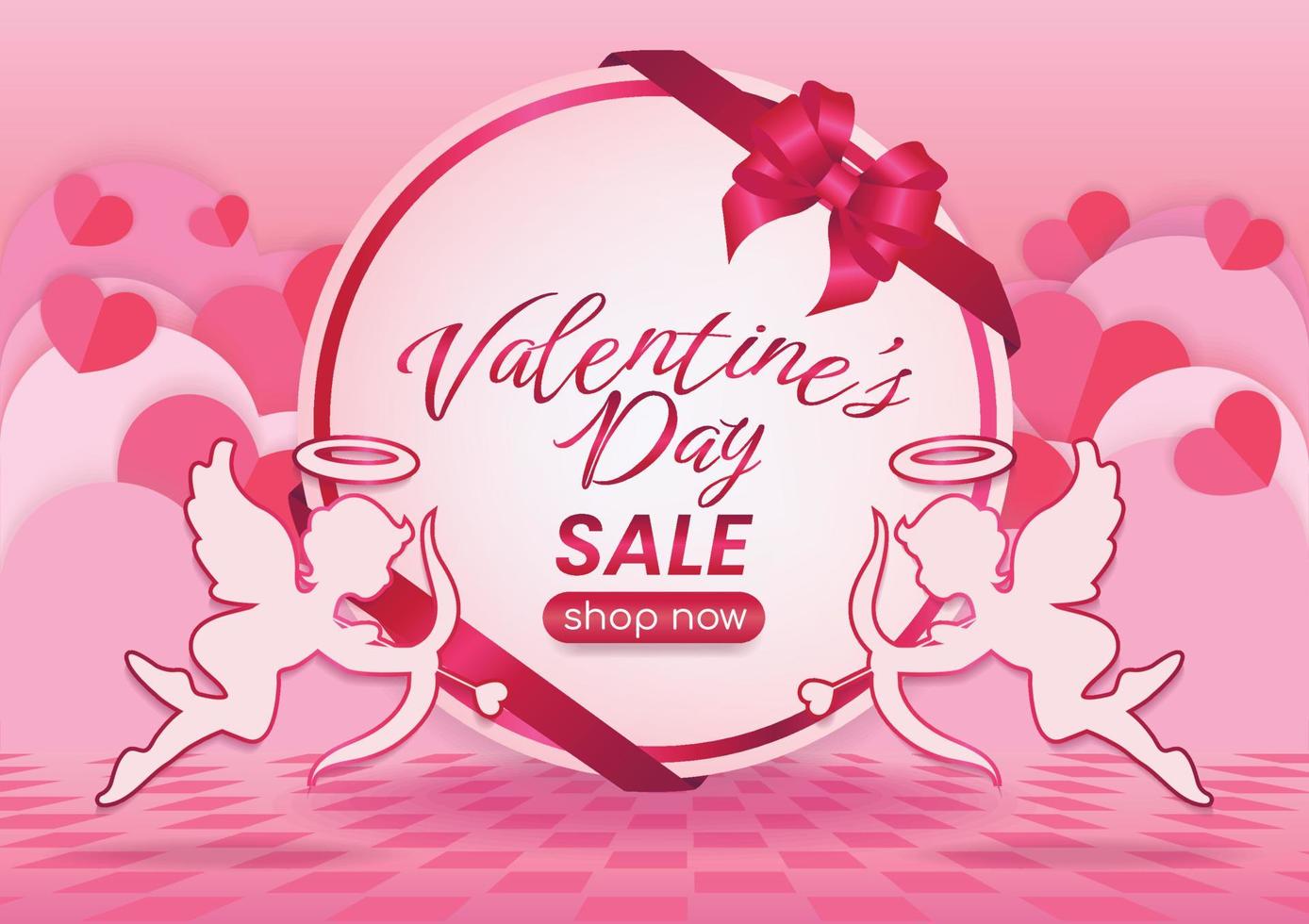 fond de bannière de site Web de promotion de vente de bonne saint valentin vecteur