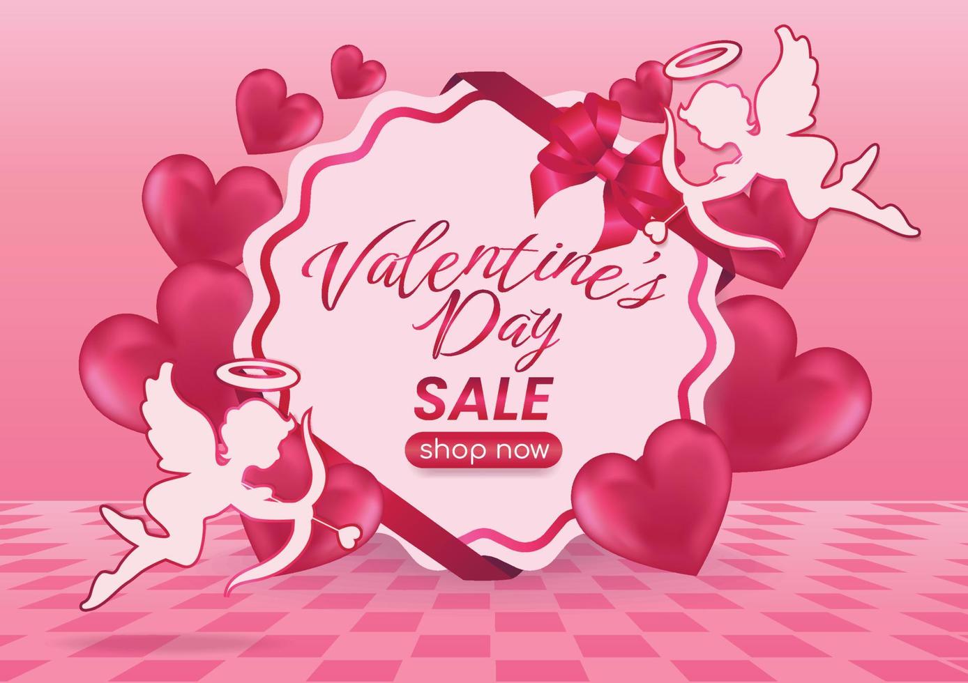 fond de site web d'affichage de promotion de vente de bonne saint valentin vecteur