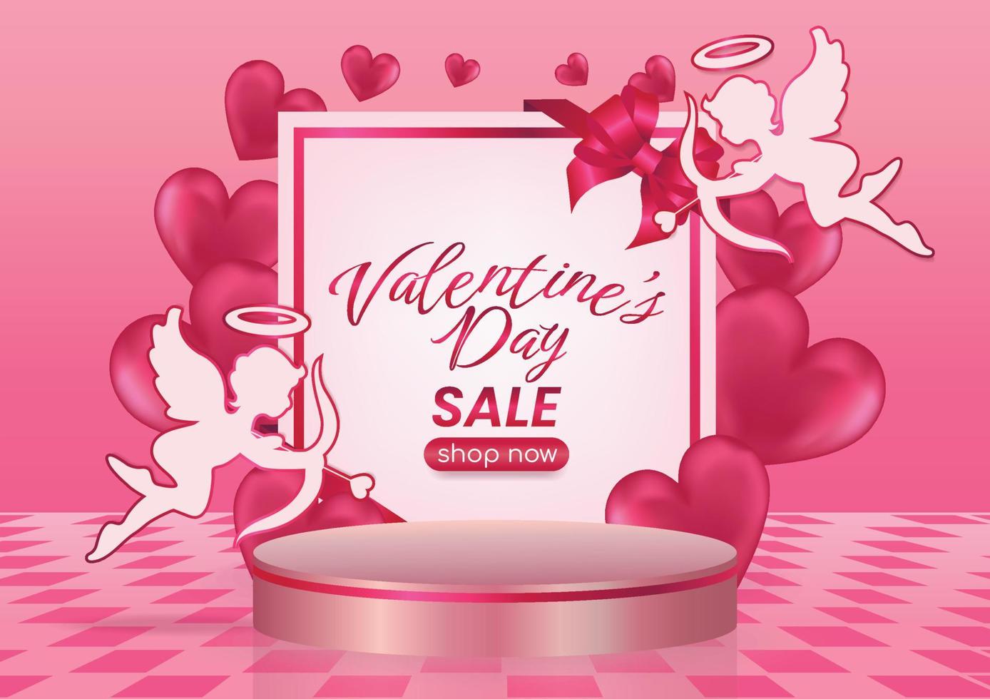 bannière de site Web d'affichage de vente de la saint-valentin vecteur