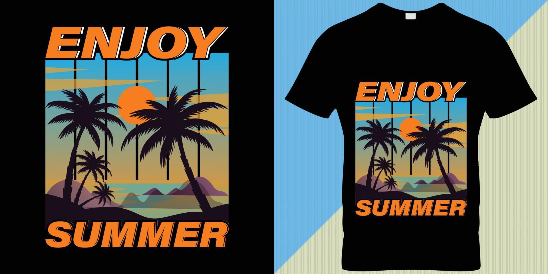 conception de t-shirt de saison estivale. vecteur