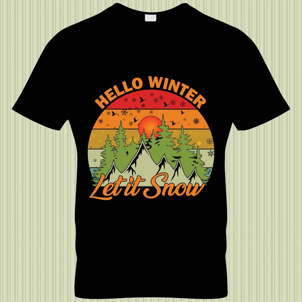 conception de t-shirt de saison d'hiver. vecteur