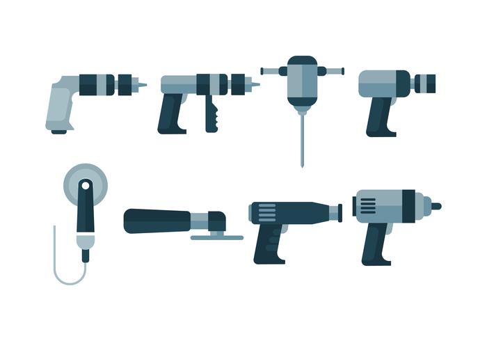 Icônes vectorielles outils pneumatiques gratuits vecteur