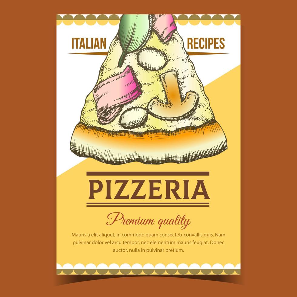 vecteur de bannière de délicieuse recette italienne pizzeria