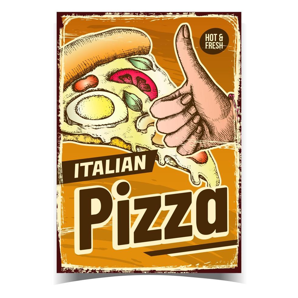 vecteur de bannière de publicité de restaurant de pizza italienne