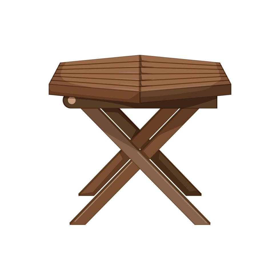 table pliante en bois illustration vectorielle de dessin animé vecteur