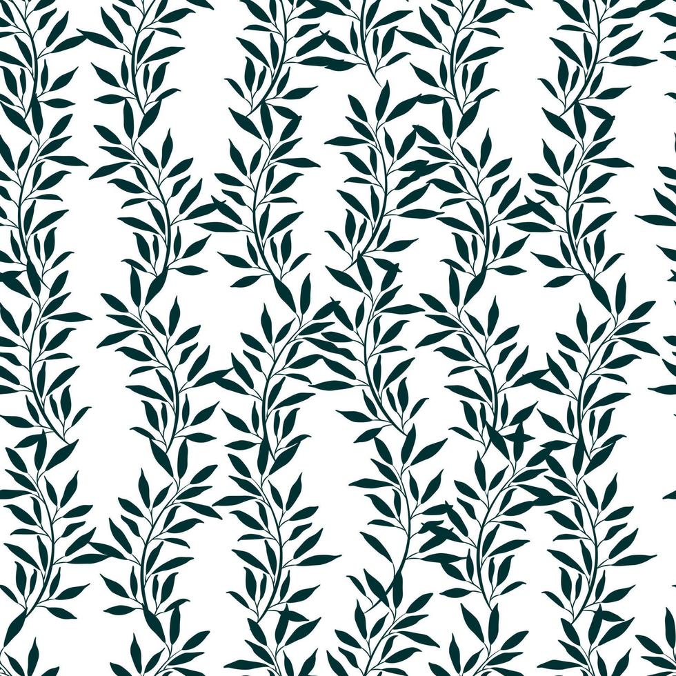 les feuilles et les branches répètent le motif. conception de motifs floraux. tuile botanique. bon pour les imprimés, les emballages, les textiles et les tissus. vecteur