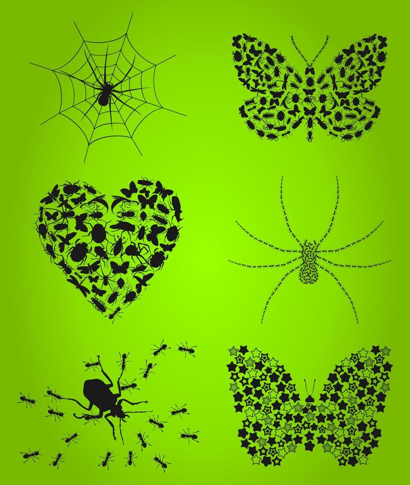 la grande collection d'insectes. une illustration vectorielle vecteur