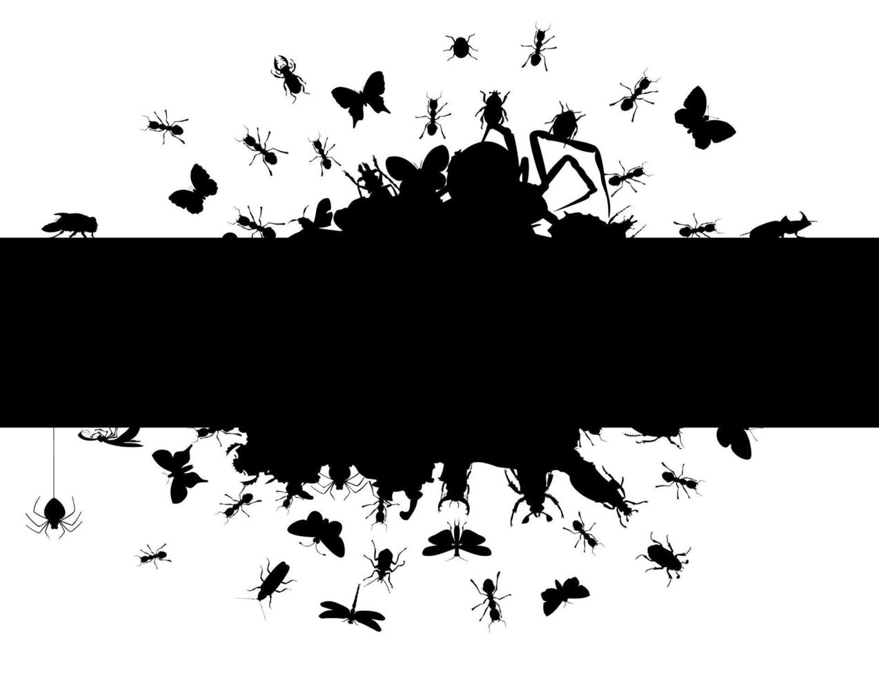 le cadre noir et les insectes s'en échappent. une illustration vectorielle vecteur