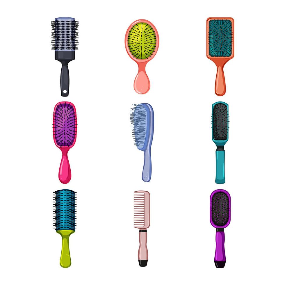 brosse à cheveux set illustration vectorielle de dessin animé vecteur