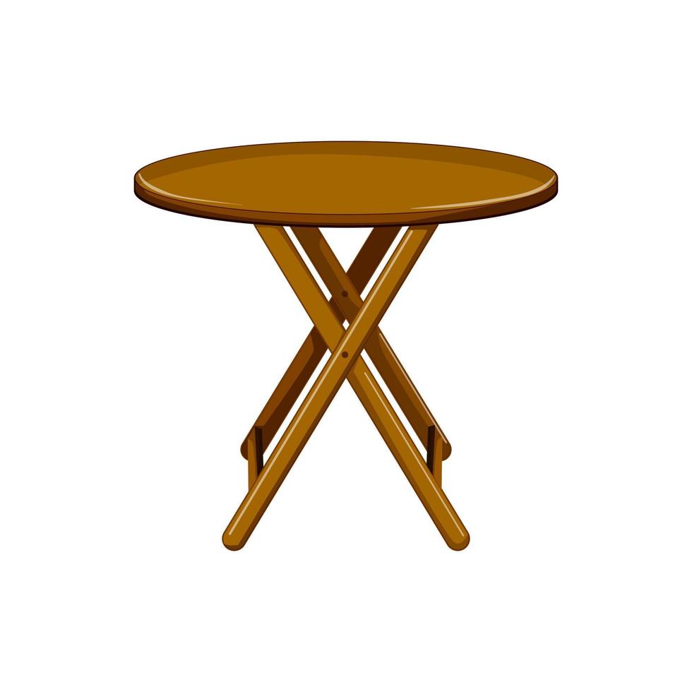 illustration de vecteur de dessin animé de table pliante en bois
