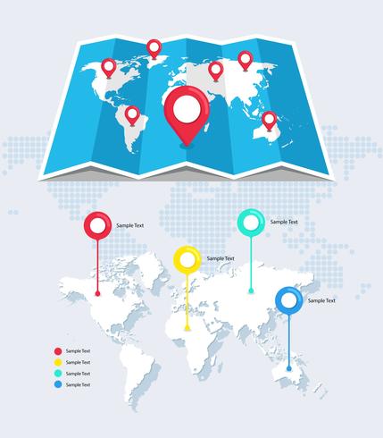 Carte du monde infographique vecteur