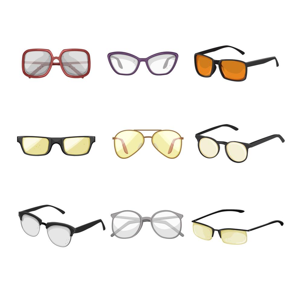 lunettes d'ordinateur ensemble illustration vectorielle de dessin animé vecteur