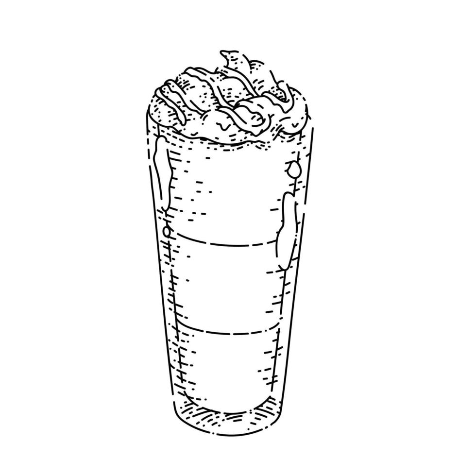 café verre croquis vecteur dessiné à la main