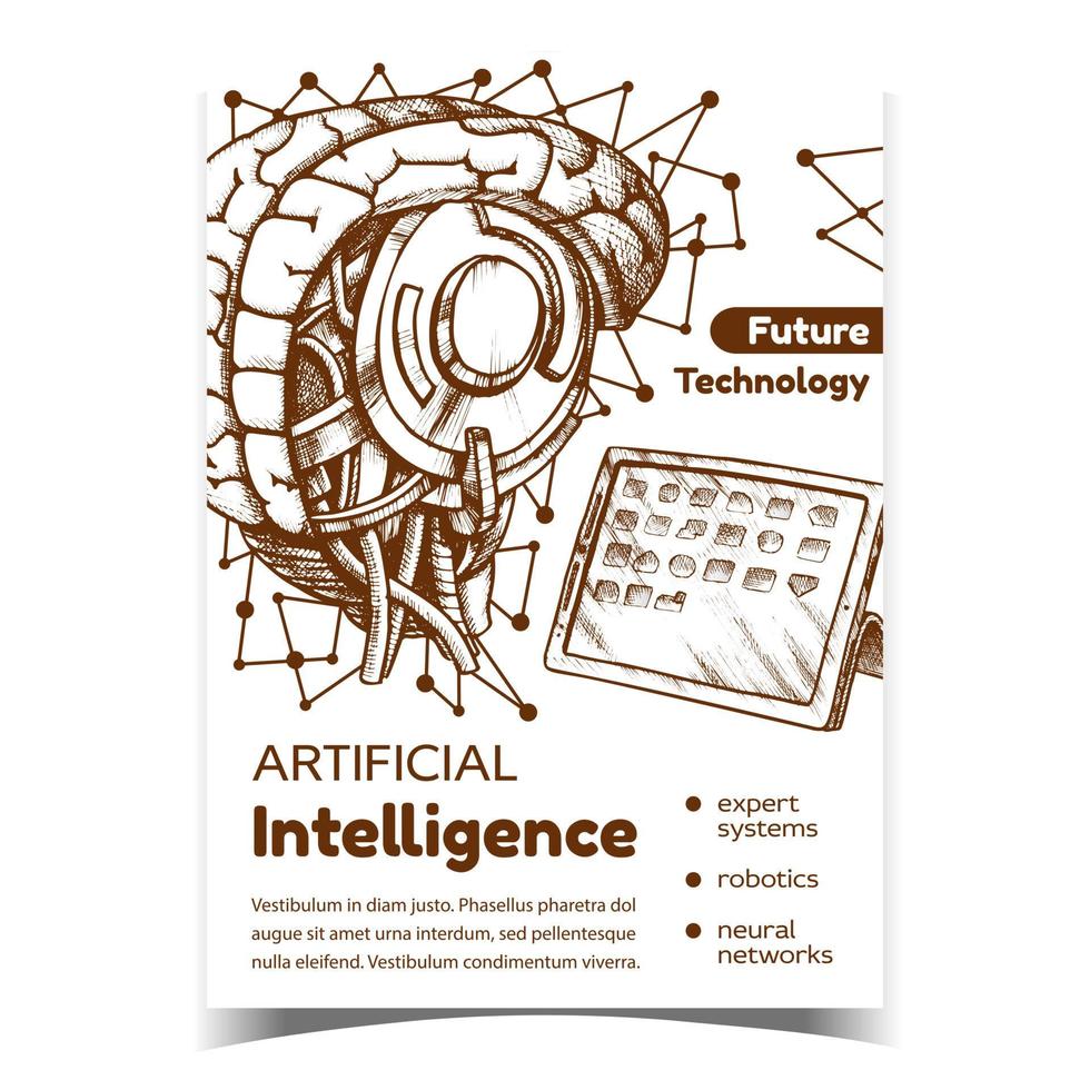 vecteur d'affiche publicitaire d'intelligence artificielle