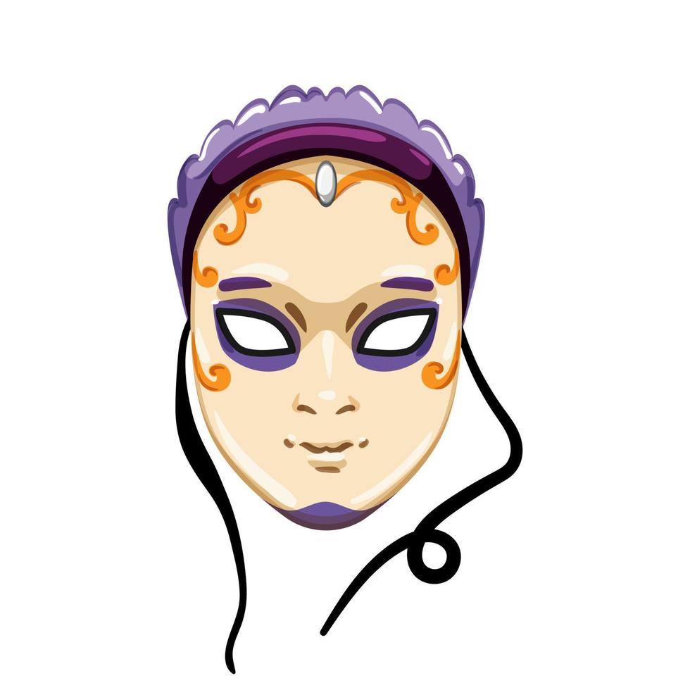 masque de carnaval costume illustration vectorielle de dessin animé vecteur