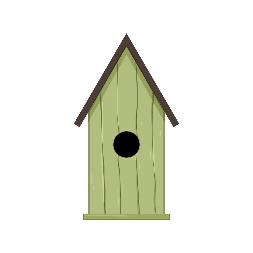 illustration vectorielle de dessin animé de maison d'oiseau en bois vecteur