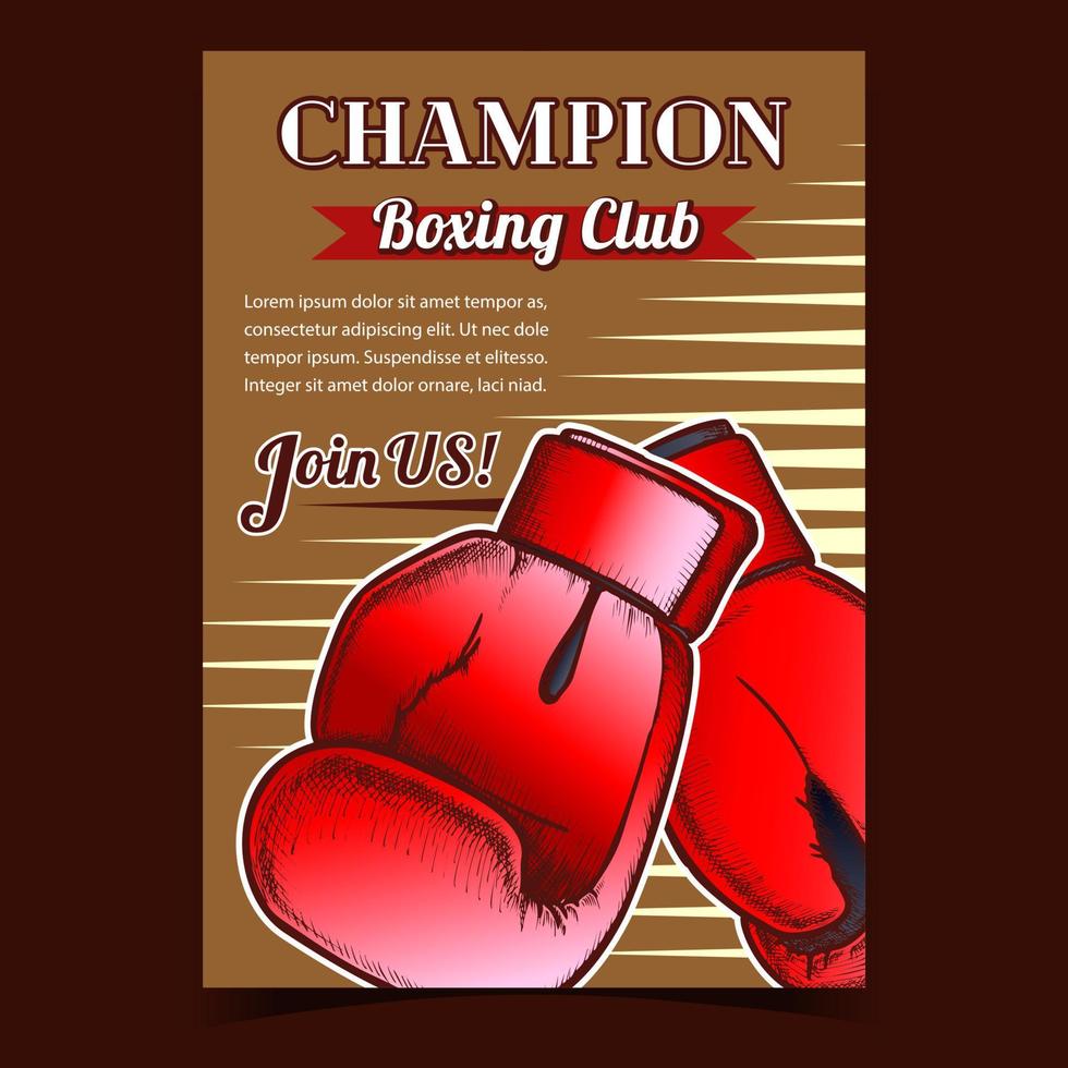 vecteur de bannière publicitaire de club de boxe champion