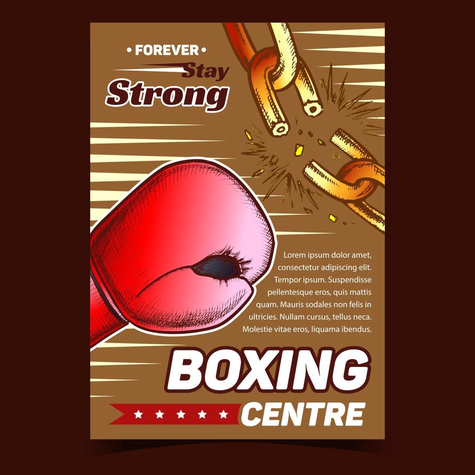 vecteur de bannière publicitaire de centre de sport de boxe