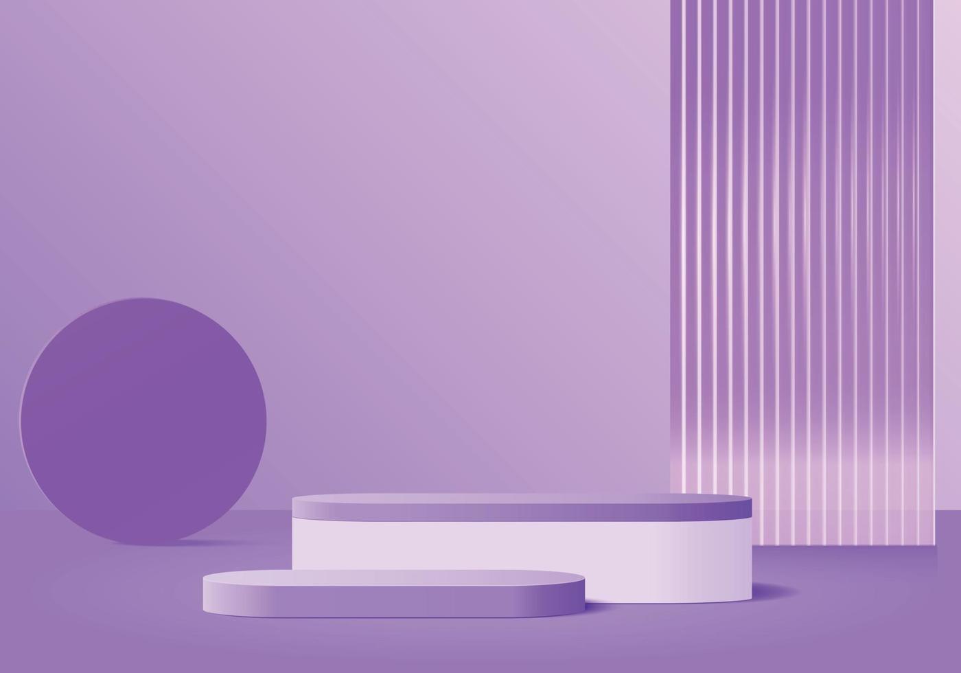 Scène d'affichage de produit violet de fond 3d avec cosmétique podium vecteur