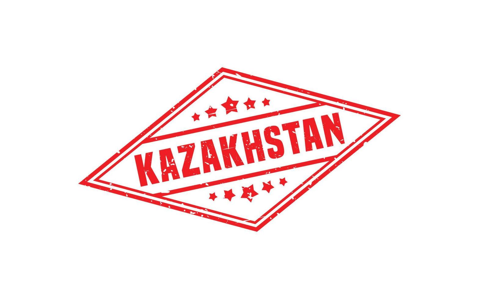 Caoutchouc de timbre kazakhstan avec style grunge sur fond blanc vecteur