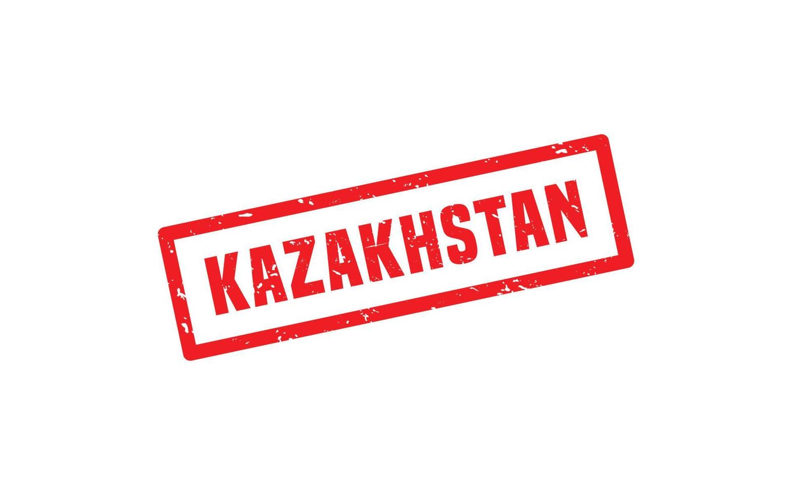 Caoutchouc de timbre kazakhstan avec style grunge sur fond blanc vecteur