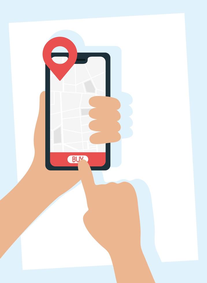 service de livraison en ligne via smartphone vecteur