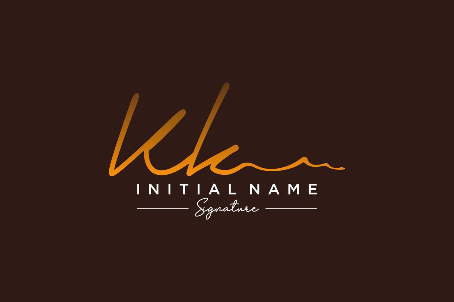 vecteur de modèle de logo de signature kk initial. illustration vectorielle de calligraphie dessinée à la main.