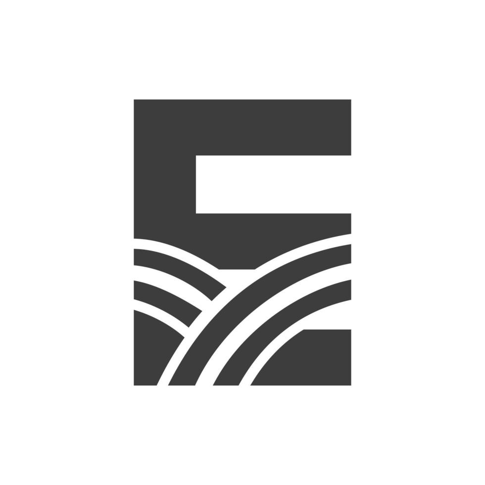 logo de l'agriculture sur le concept de la lettre e. logo de la ferme basé sur l'alphabet pour la boulangerie, le pain, la pâtisserie, l'identité d'entreprise des industries domestiques vecteur