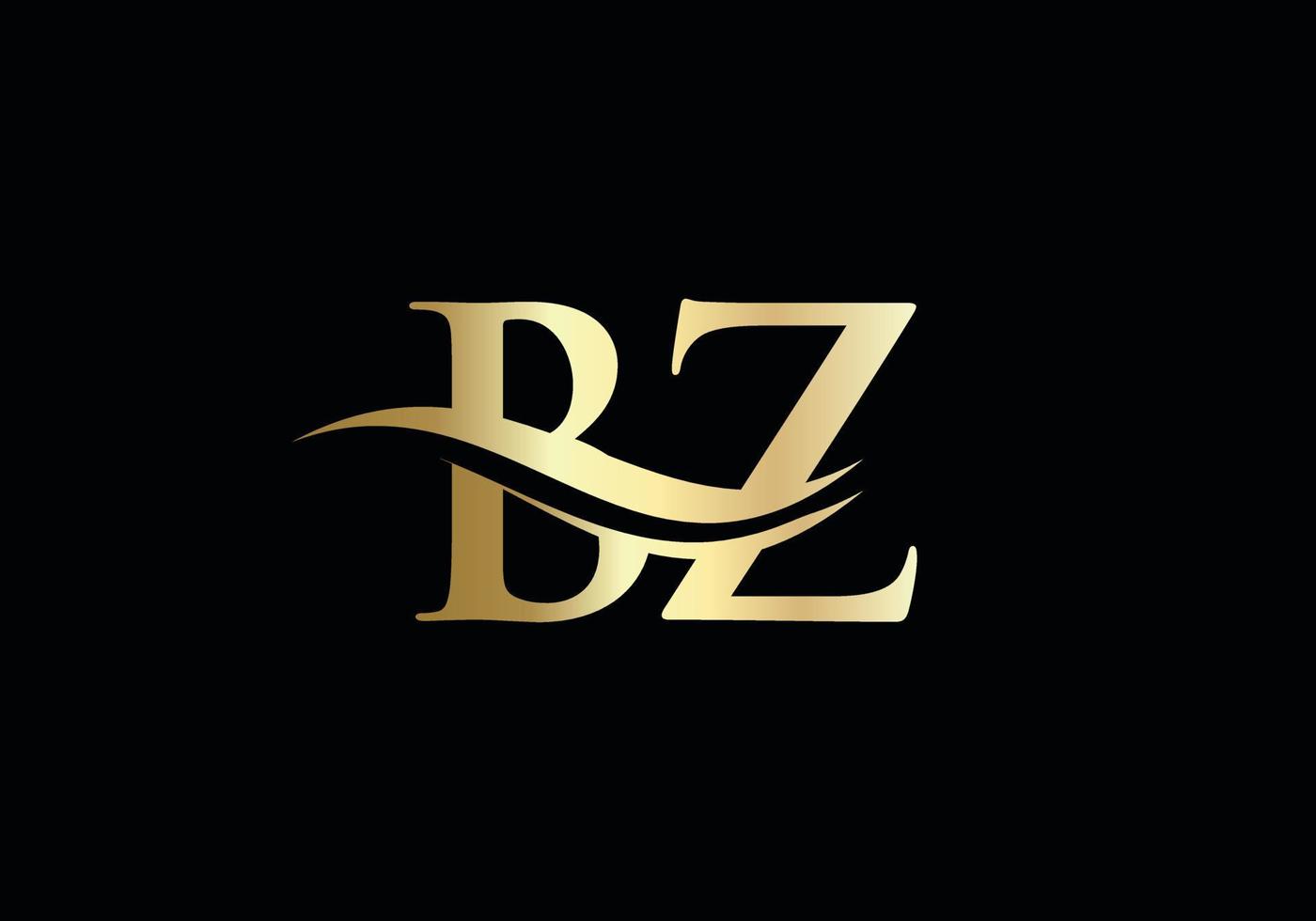 vecteur de conception de logo bz. création de logo swoosh lettre bz