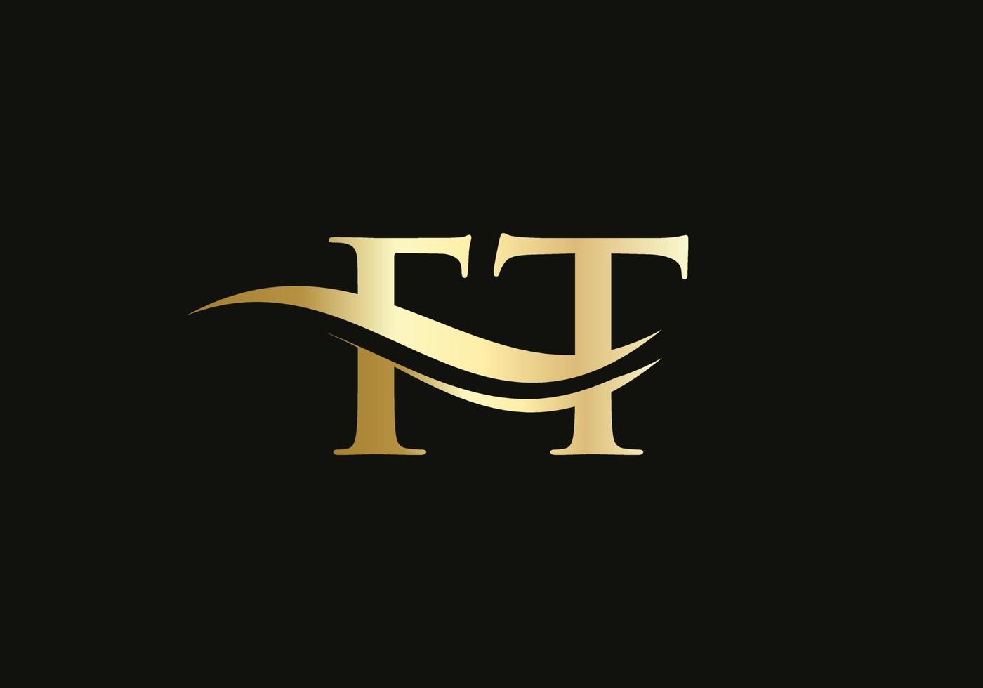 logotype ft moderne pour l'image de marque de luxe. vecteur de conception de logo d'entreprise lettre initiale ft