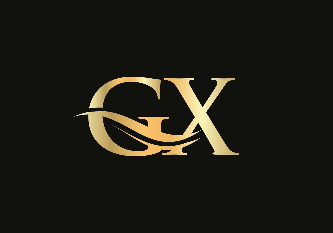 création de logo swoosh letter gx pour l'identité de l'entreprise et de l'entreprise. logo gx de vague d'eau avec tendance moderne vecteur