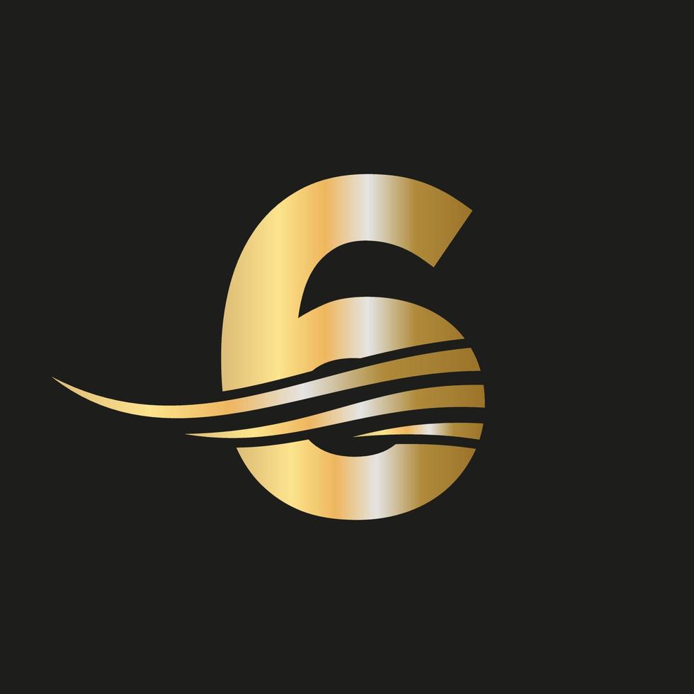 modèle de vecteur de logo monogramme logo lettre moderne 6 combiné avec le luxe, l'entreprise de mode et l'identité de l'entreprise