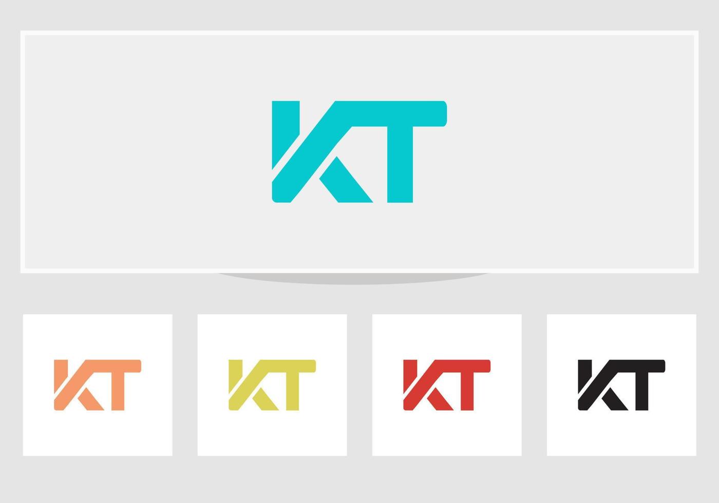 modèle de conception de lettre de logo kt moderne vecteur
