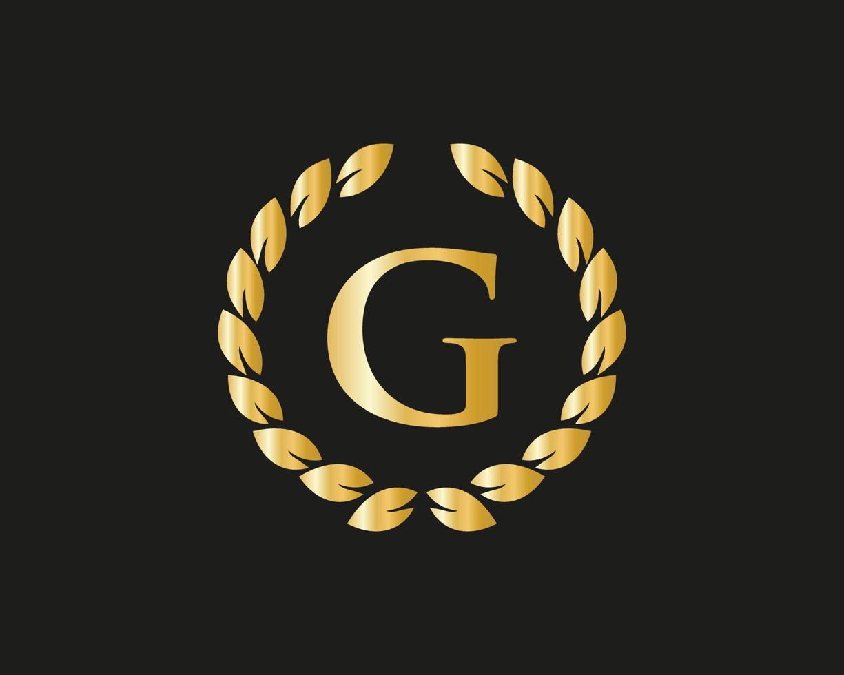 modèle de logo de luxe lettre g en image vectorielle pour le restaurant, la royauté, la boutique, le café, l'hôtel, l'héraldique, les bijoux et l'identité de la mode vecteur