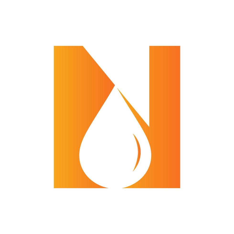 modèle de vecteur d'élément de logo lettre n eau. symbole de logo de goutte d'eau