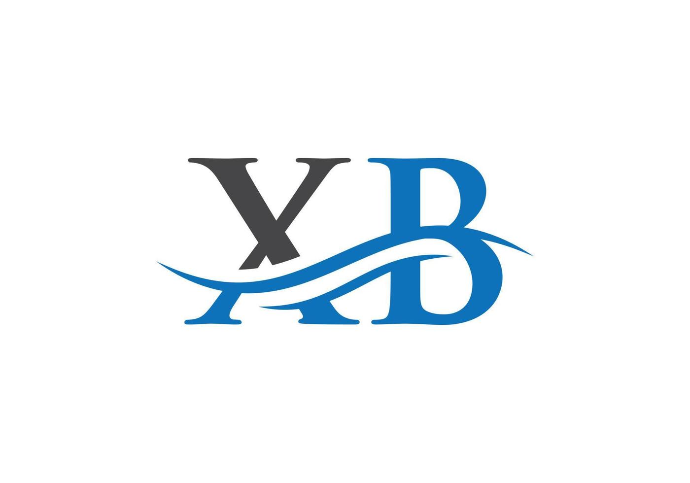 modèle vectoriel de logo lié à la lettre xb initiale. création de logo swoosh lettre xb. création de logo xb à la mode moderne