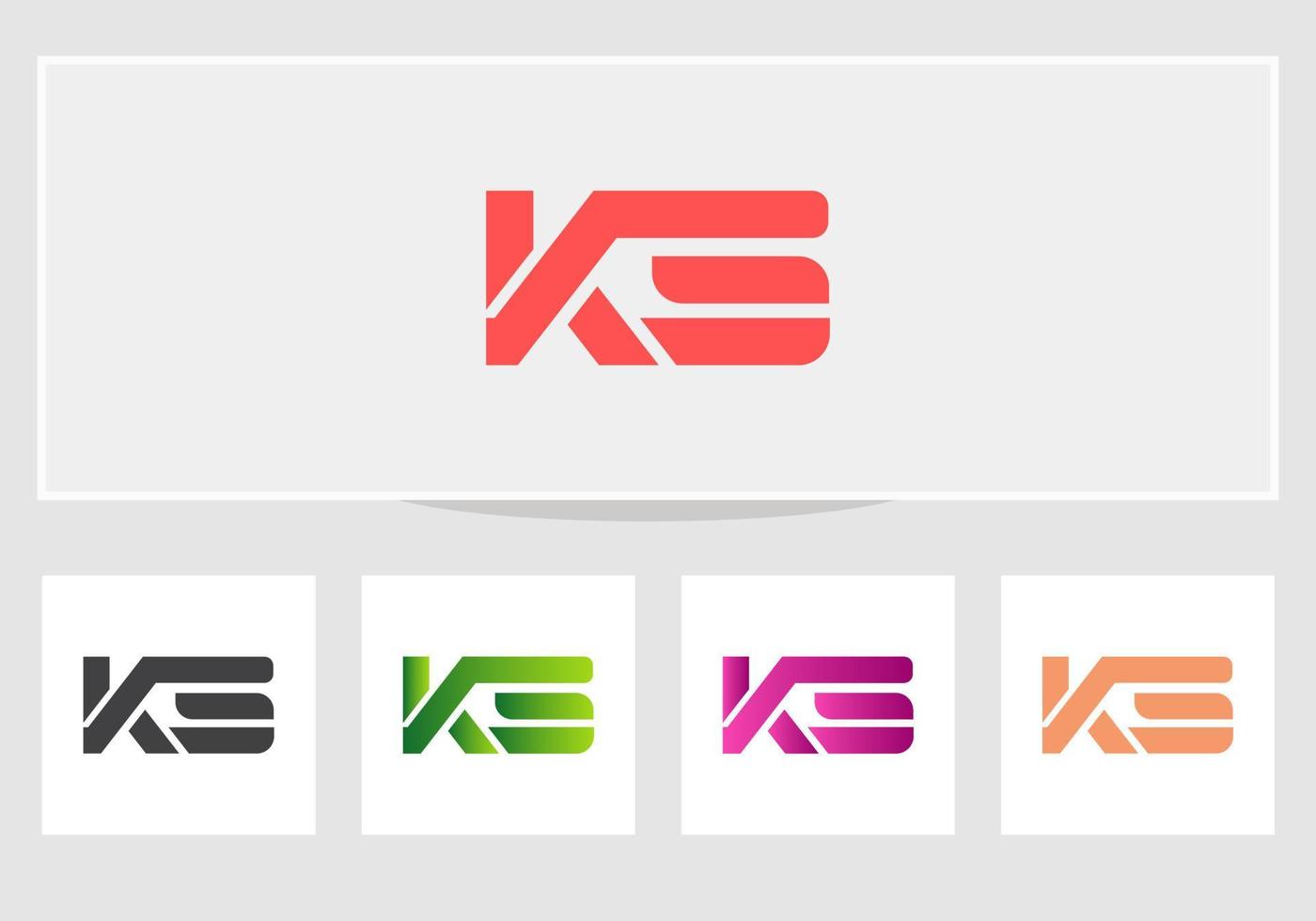 modèle de conception de lettre de logo ks moderne vecteur