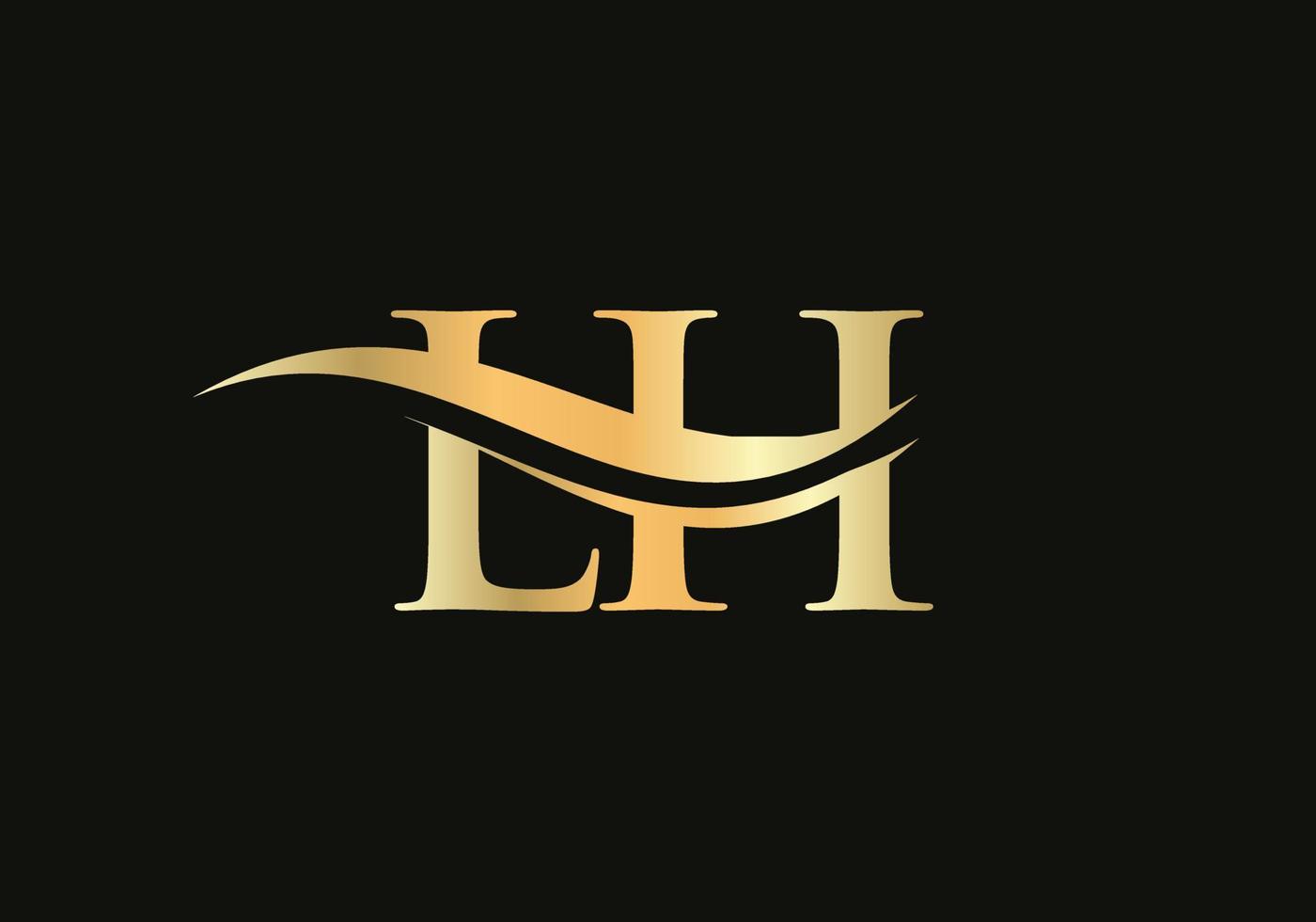 vecteur de conception de logo initial lettre monogramme lh. création de logo de lettre lh avec une tendance moderne